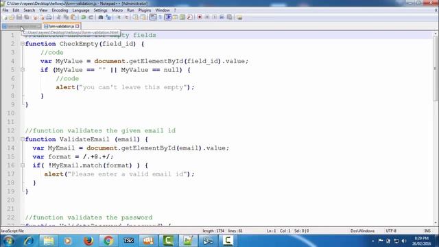 Complete Form Validation using JavaScript tutorial - (Part - 1) смотреть онлайн