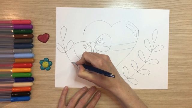 Рисунок для мамы. Рисунок маме на день рождения. Что нарисовать маме. Как нарисовать сердце легко. смотреть онлайн