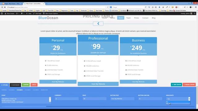 How to create Pricing Table section [BlueOcean One Page Wordpress Theme] смотреть онлайн