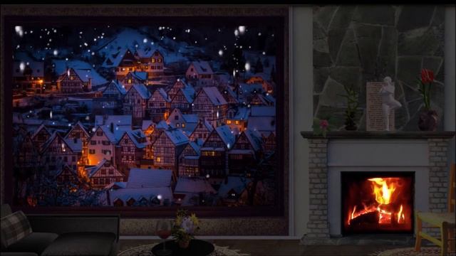 Камин. Рождество. Новый год. Красивый фон || Fireplace. Christmas. New Year. Beautiful background. смотреть онлайн