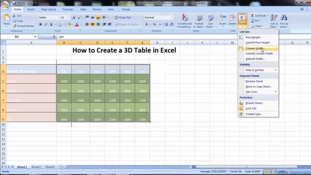 How to Make a 3D Table in MS Excel | Ms Excel Tutorial смотреть онлайн