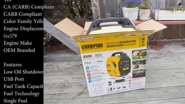 Champion 2500 Watt Inverter Generator Review By John Christian смотреть онлайн