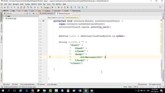 اندرويد WEB VIEW LOAD DATA FOR HTML CODE ANDROID #393 смотреть онлайн