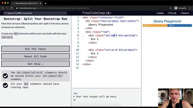 Split Your Bootstrap Row - Bootstrap - Free Code Camp смотреть онлайн
