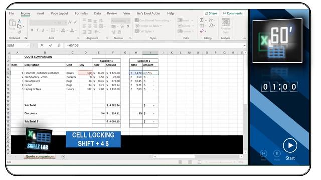 Microsoft Excel Tutorial for Beginners - Cell Locking - XL 60 смотреть онлайн