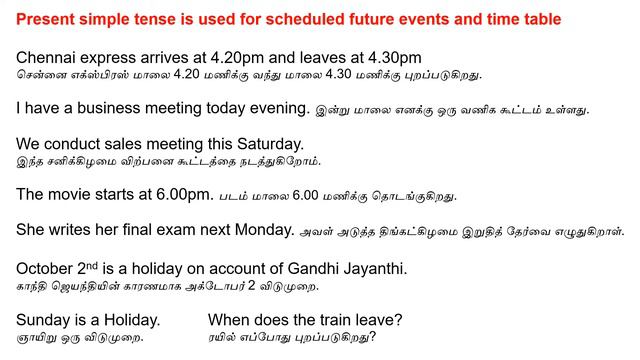 (தமிழ்) Present simple and Present continuous tenses for future actions смотреть онлайн