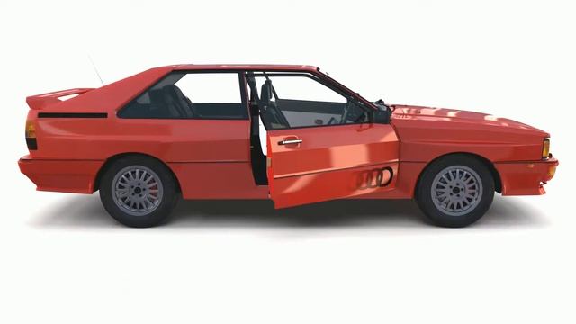 1981 Audi Coupe Quattro Red With Interior 3D Model