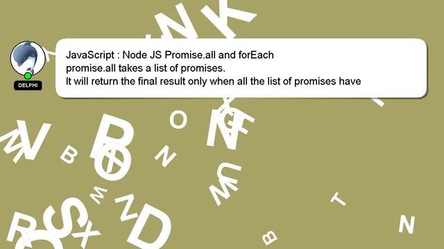 JavaScript : Node JS Promise.all and forEach смотреть онлайн
