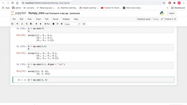 Eye and identity function Python смотреть онлайн