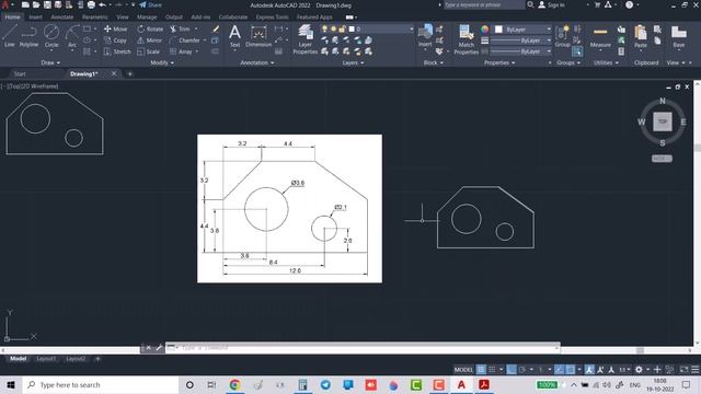 AUTOCAD exercise 1 LINE -MOVE -CHAMFER COMMAND EXCERCISE смотреть онлайн