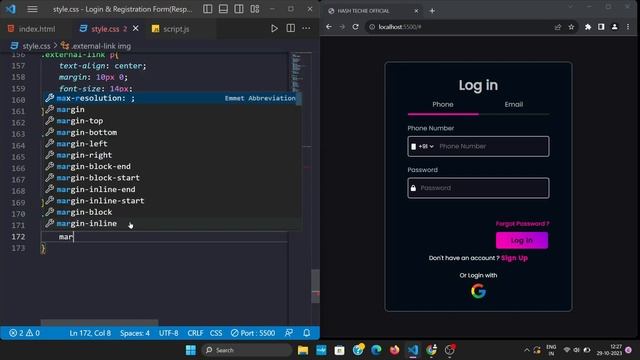 Responsive Login Form using HTML ,CSS & JAVASCRIPT смотреть онлайн