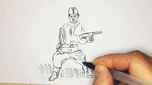 Как нарисовать русского солдата - How to draw a Russian soldier