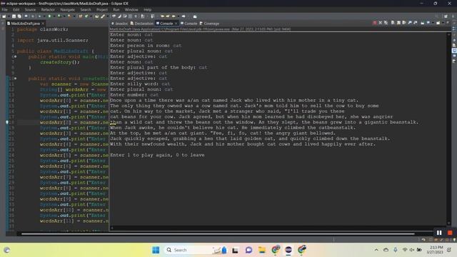 Java Simple/Beginner Mad Libs Console Application смотреть онлайн