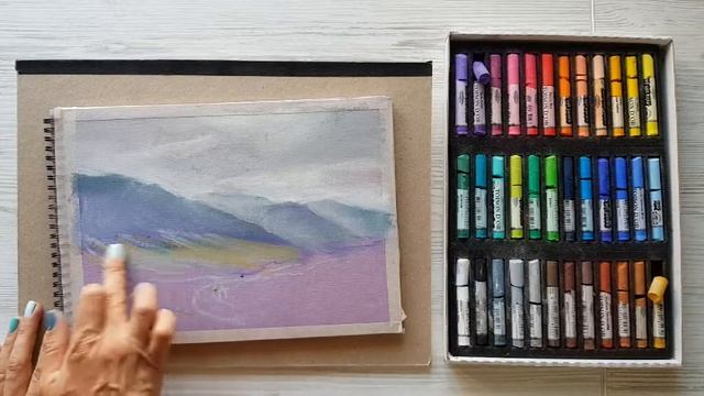 Как нарисовать горы пастелью. Урок по рисованию сухой пастелью для начинающих. смотреть онлайн