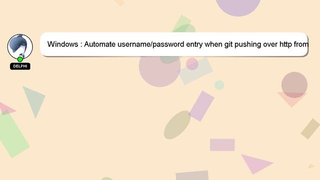 Windows : Automate username/password entry when git pushing over http from windows machine смотреть онлайн