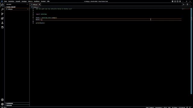 Wie man mit Python das aktuelle Datum im deutschen Format schnell und einfach ausgibt смотреть онлайн