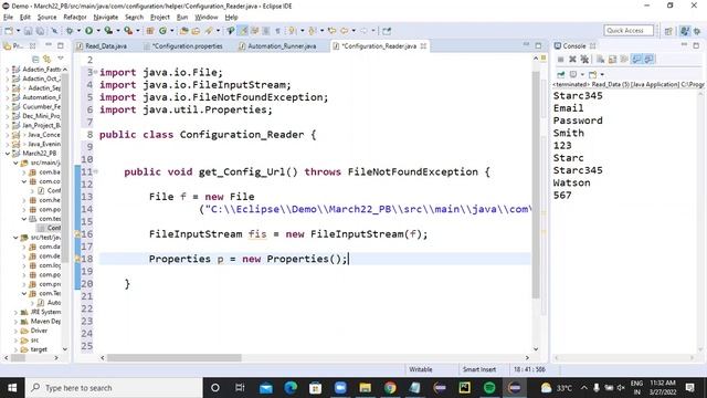 How to create Property File(Singleton Design Pattern) using Java in Eclipse for beginners Part-2 смотреть онлайн