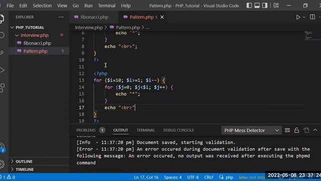 Pattern PHP Program | Reversing Pattern | Interview Questions | смотреть онлайн