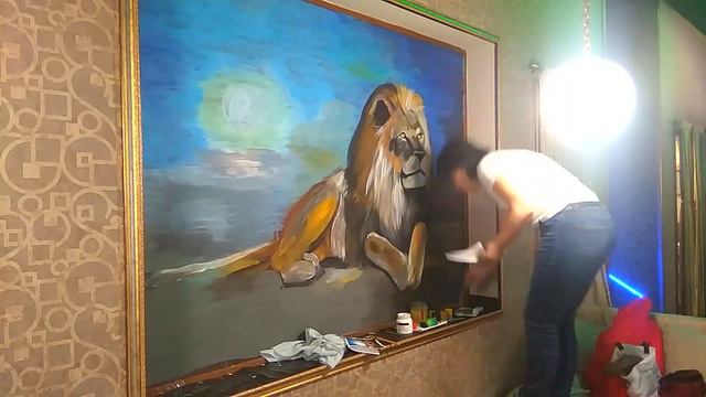 Роспись стена в Воронеже. Лев в кальянной IMPERIA lounge Воронеж смотреть онлайн