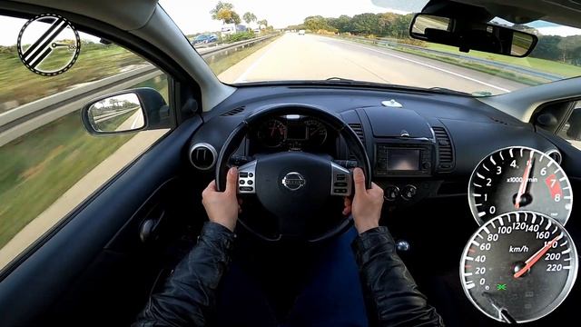 NIssan Note 1.4 E11 88 PS Top Speed Drive On German Autobahn No Speed Limit POV смотреть онлайн