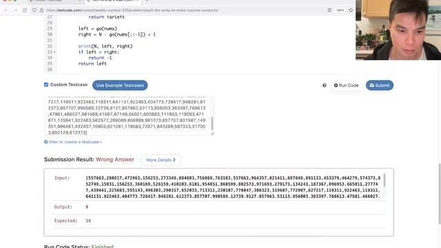 2584. Split the Array to Make Coprime Products (Leetcode Medium) смотреть онлайн
