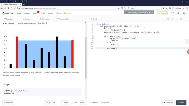 LeetCode Solutions (Python) | #11 Container With Most Water смотреть онлайн