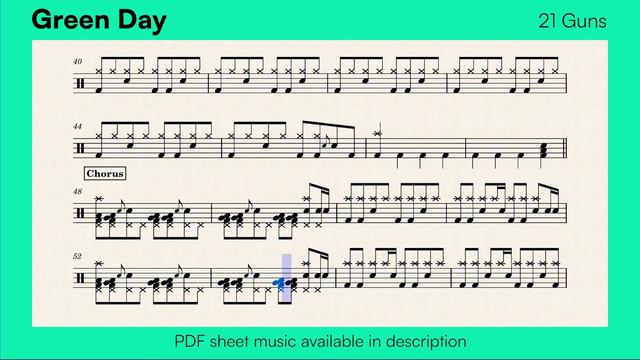 How to play '21 Guns' by Green Day on drums / Drum Sheet Music смотреть онлайн