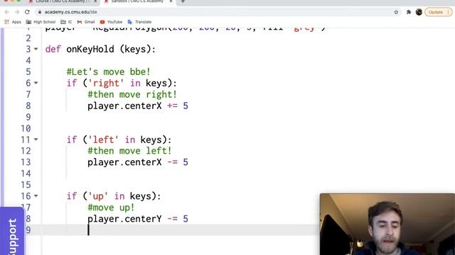 OnKeyHold example - CMU CS Academy 5.2.1 смотреть онлайн