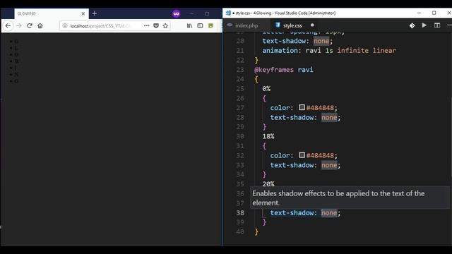 4. Glow any text using CSS & HTML | No Javascript | Ravi Raushan смотреть онлайн