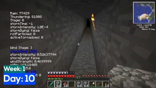 20 Days on Minecraft Weather and Tornadoes Mod 1.2.5 смотреть онлайн