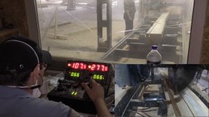 Как работают на дисковой углопильной пилораме. 18+