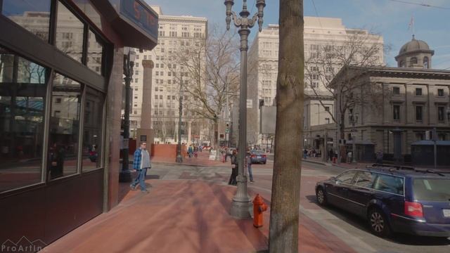 4K Virtual Walking Tour Through Portland Downtown, Oregon State - City Walks