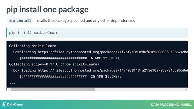 Data Processing in Shell: Python package installation with pip смотреть онлайн