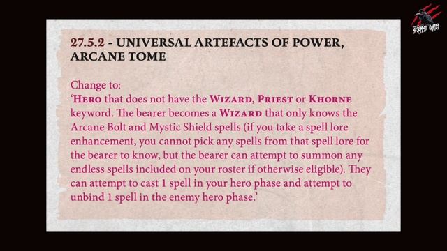AGE OF SIGMAR BIG CHANGES TO RALLY & ARCANE TOME! Metawatch Overview With Points Changes смотреть онлайн