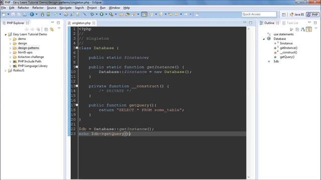 Singleton Pattern - PHP Design Patterns смотреть онлайн