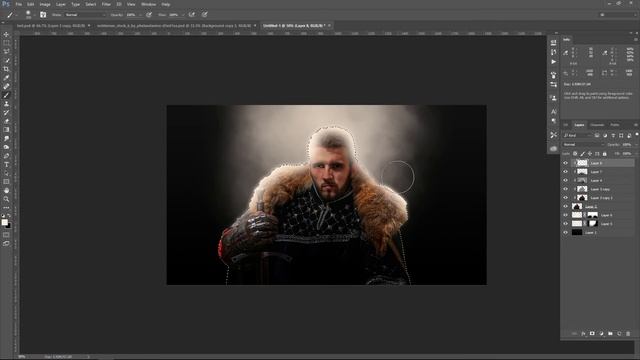 Adding Smoke Light Effect Photoshop Manipulation Tutorial [Warrior Portrait] смотреть онлайн