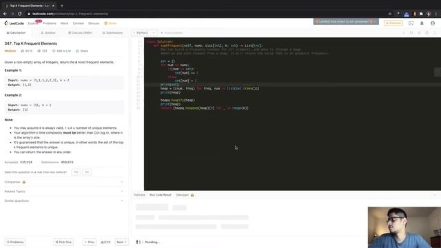 Top K Frequent Elements | Leetcode Medium смотреть онлайн
