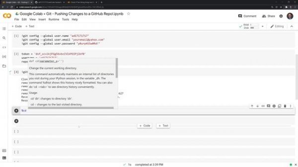 Google Colab + Git - Pushing Changes to a GitHub Repo!