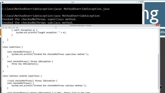 Learn Java Programming - Method Overriding with Exceptions Tutorial смотреть онлайн