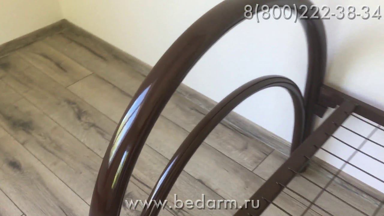 Кровать металлическая КС-1 (3) в коричневом цвете (обзор с комментариями) смотреть онлайн