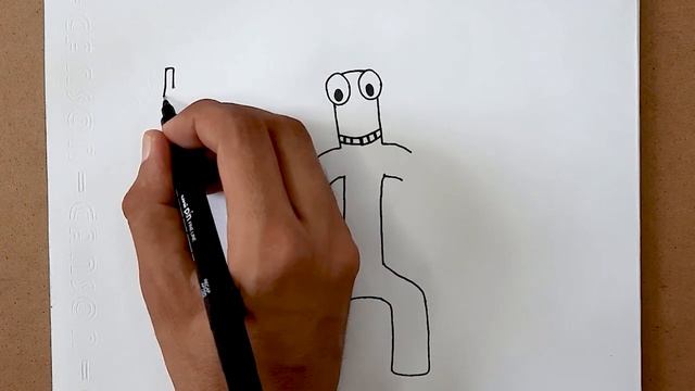 How to DRAW CHARACTER of RAINBOW FRIENDS - GREEN - ROBLOX DRAWING смотреть онлайн