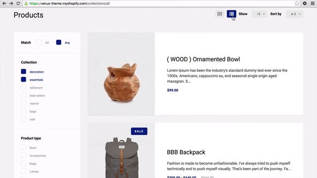 Advanced AJAX Product Filter - VERUS Premium Shopify Theme - Demonstration смотреть онлайн