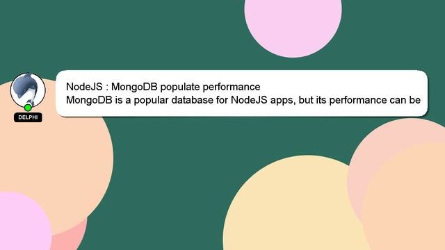 NodeJS : MongoDB populate performance смотреть онлайн