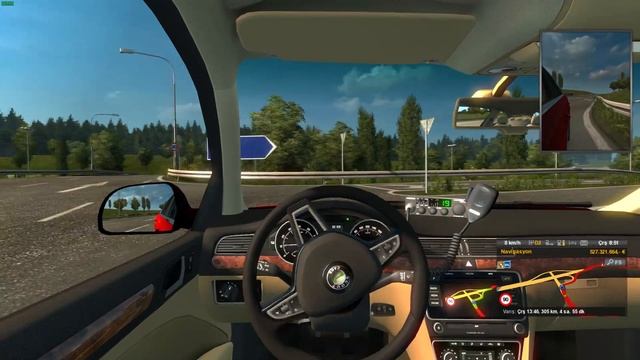 ETS 2 SKODA SUPERB TESTİ Geneve-Lyon test sürüşü. смотреть онлайн