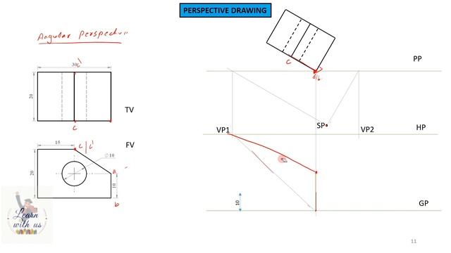 Engineering Drawing -II / Perspective Drawing-Make hole in Perspective- Angular Perspective / IOE смотреть онлайн