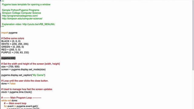 01 Pygame Base Template смотреть онлайн