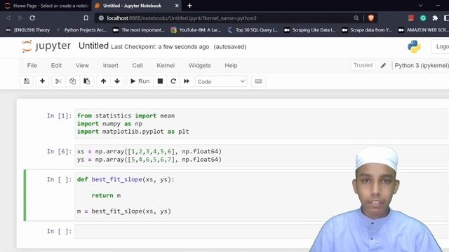 Regression for Best Fit line - ML with Python - Part - 8 смотреть онлайн