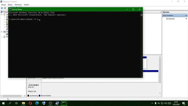 RAW'dan NTFS Yapma(formatsız-programsız)/RAW To NTFS (without Fortmatting-sofware)
