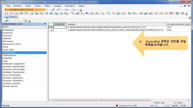 Orange for Oracle 6.0 Guide Chapter.15 - Database Information을 통한 데이터베이스 시스템 및 인스턴스 정보 파악하기 смотреть онлайн