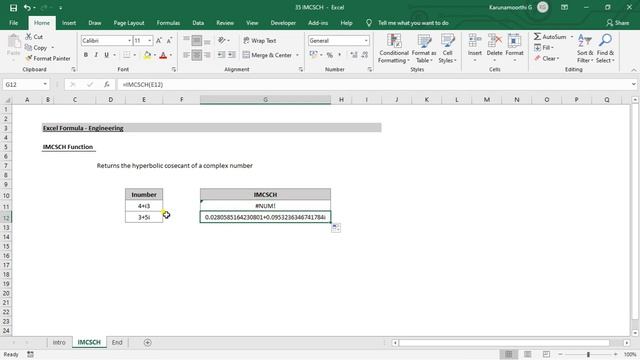 Excel IMCSCH Function смотреть онлайн